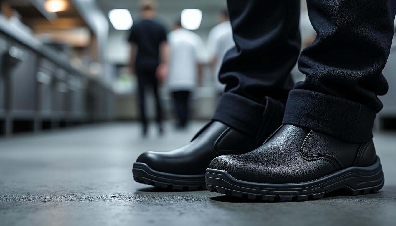 découvrez les chaussures de sécurité de cuisine noires s2 src tony, conçues pour allier confort et protection au travail. idéales pour les professionnels de la restauration, elles offrent une sécurité optimale sans compromettre votre style.