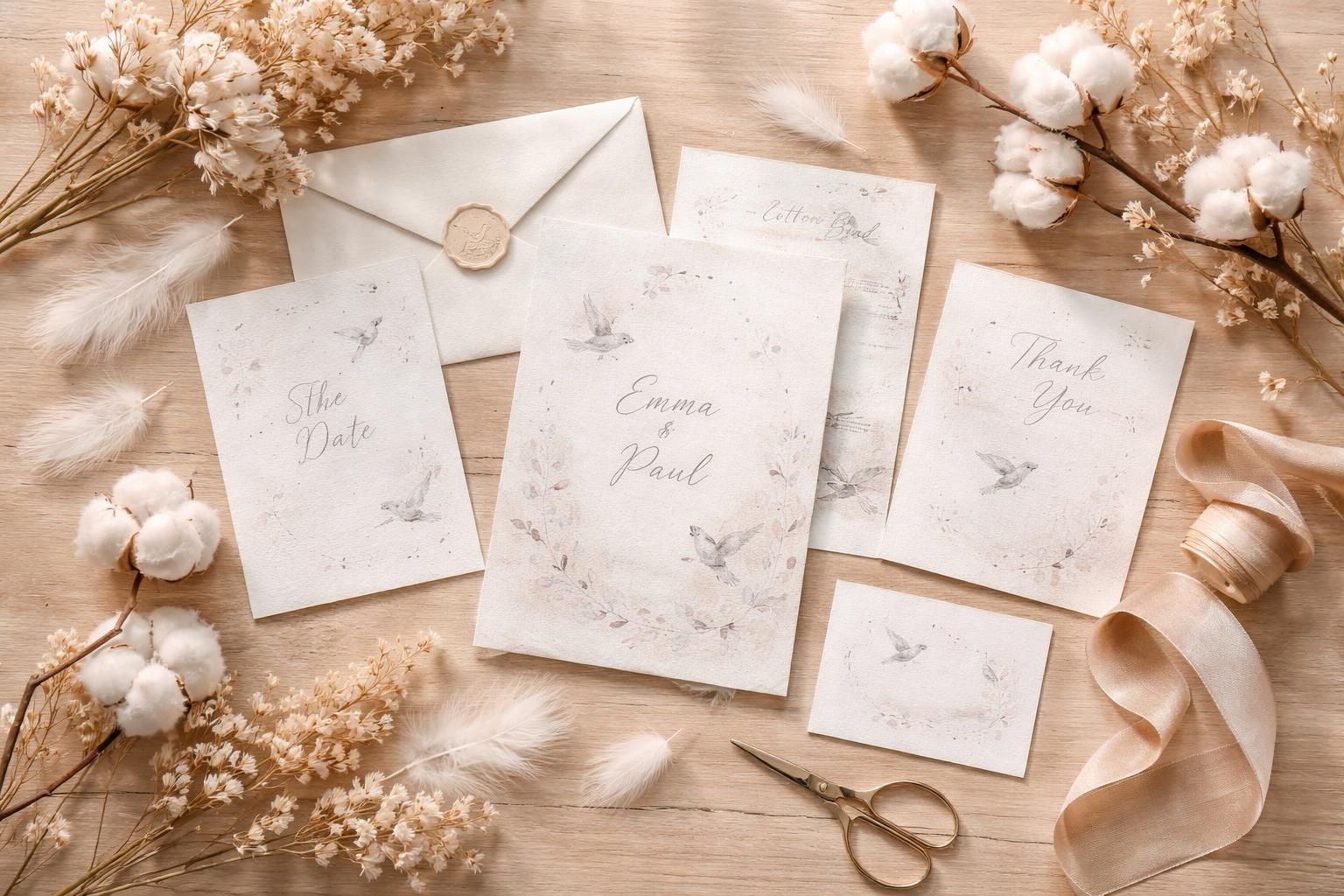 découvrez cotton bird, votre spécialiste en papeterie sur mesure pour créer des faire-part et cartes uniques, personnalisés selon vos envies et événements.